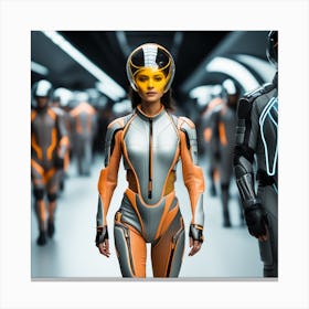 Futuristic Woman In Futuristic Suit 8 Canvas Print