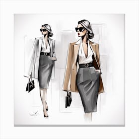 A Sophisticated And Stylish Fashion Illustration 4 Canvas Print
