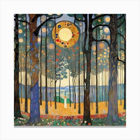 Moon In The Forest Canvas Print