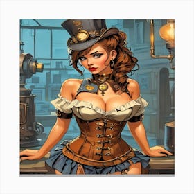 Steampunk Girl-Drucke 09.12.2024--daf1a Canvas Print