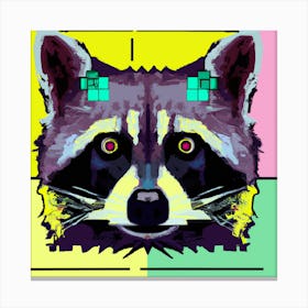 Popart Robot Raccoon 4 Canvas Print