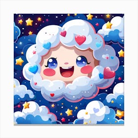 Kawaii Cloud Canvas Print