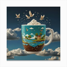 Coffee Mug In The Sky 1 Canvas Print