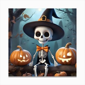 Halloween Skeleton Canvas Print