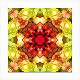 Yellow Green And Red Watercolor Abstract Pattern And Texture Canvas Print