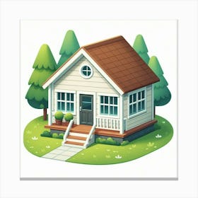 Small House In The Woods Canvas Print
