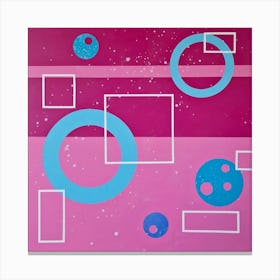 Pink and blue abstract geometrical Canvas Print