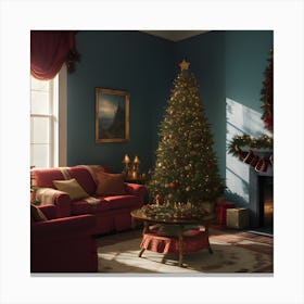 Christmas In The Living Room 4 Canvas Print