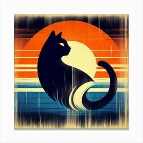 Cat silhouette 6 Canvas Print