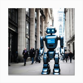 Robot On The Street 4 Canvas Print