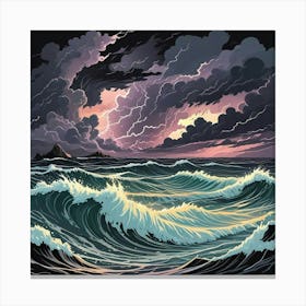 Sea Ocean Wallpaper Art Print (2) Canvas Print