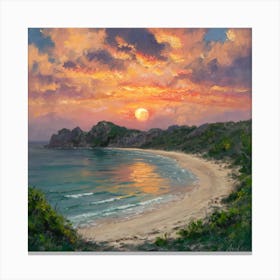 Sunset At The Beach 1 Canvas Print