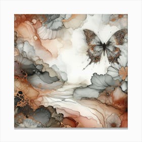 Butterfly Fluid Ink in Bronze Shades III Canvas Print