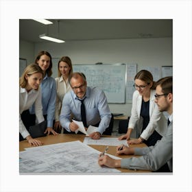 Group Of Architects And Engineers Canvas Print