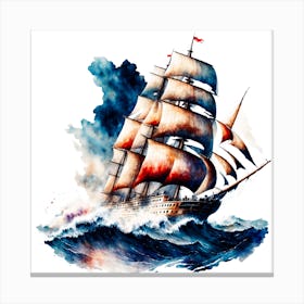 Sailing Ship In The Ocean 2 Canvas Print