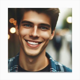Young Man Smiling 1 Canvas Print