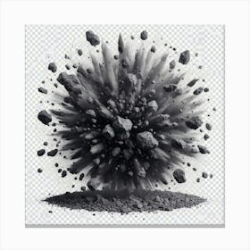 Explosion white and black Canvas Print