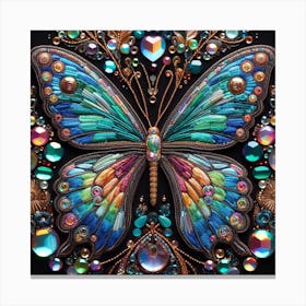 Butterfly embroidered with beads Canvas Print