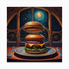 Burger On A Plate 68 Canvas Print