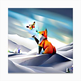 Origami Fox Canvas Print