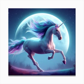 Unicorn In The Moonlight 2 Canvas Print