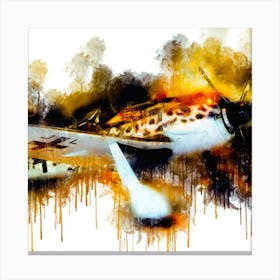 Messerschmitt Splash Art Square Canvas Print