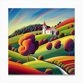 Church On The Hill 2 Canvas Print