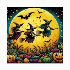 Halloween Witches 1 Canvas Print