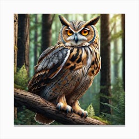 Owl In The Forest 202 Canvas Print