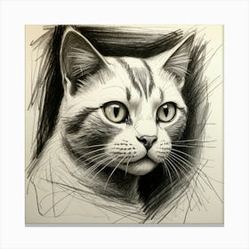 Cat Drawing 10 Canvas Print