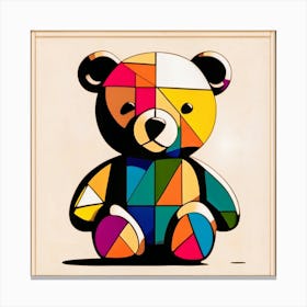 Teddy Bear, Minimilist, Abstract Canvas Print