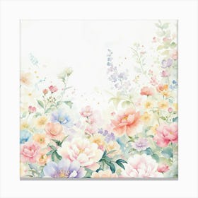 Watercolor Flowers Background 3 Canvas Print