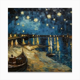 Starry Night Over The Rhone 5 Canvas Print