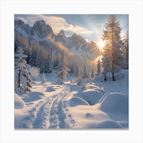 Winter Landscape In The Dolomites Canvas Print