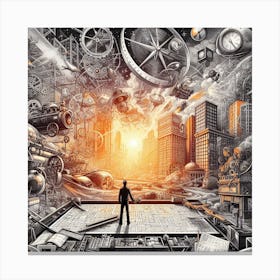 Futuristic Cityscape Canvas Print