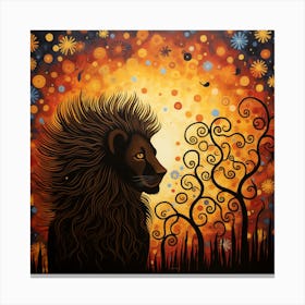 Lion At Sunset 1 Canvas Print