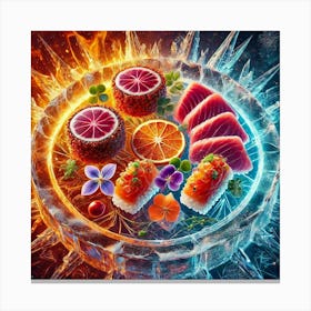 Ember And Ice Platter Canvas Print