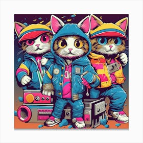 Hip Hop Cats 3 Canvas Print