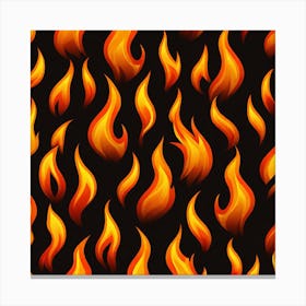 Flames On Black Background 44 Canvas Print