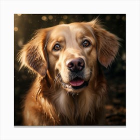 Golden Retriever Dog Portrait Canvas Print
