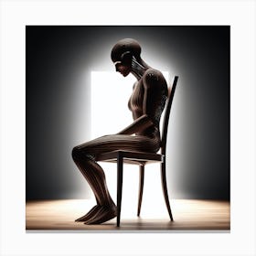 Person Sitting On A Chair Canvas Print