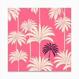 Palm Trees On Pink Background Canvas Print