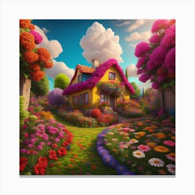 Fairy House In The Garden Canvas Print