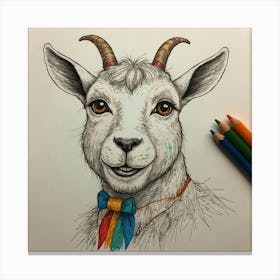 Goat In A Bow Tie Canvas Print