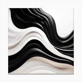 Abstract Black And White Wave Canvas Print