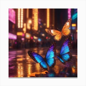 Butterflies In The Rain 1 Canvas Print