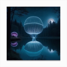 Jellyfish At Night Canvas Print