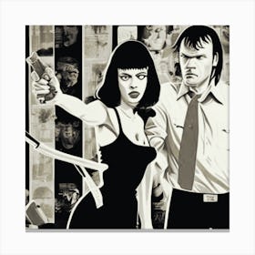 Pulp Fiction Art Printby Nour Tohme 1 Canvas Print