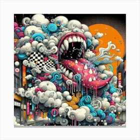 Monster In The Clouds Canvas Print