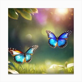 Butterflies In The Garden 5 Canvas Print